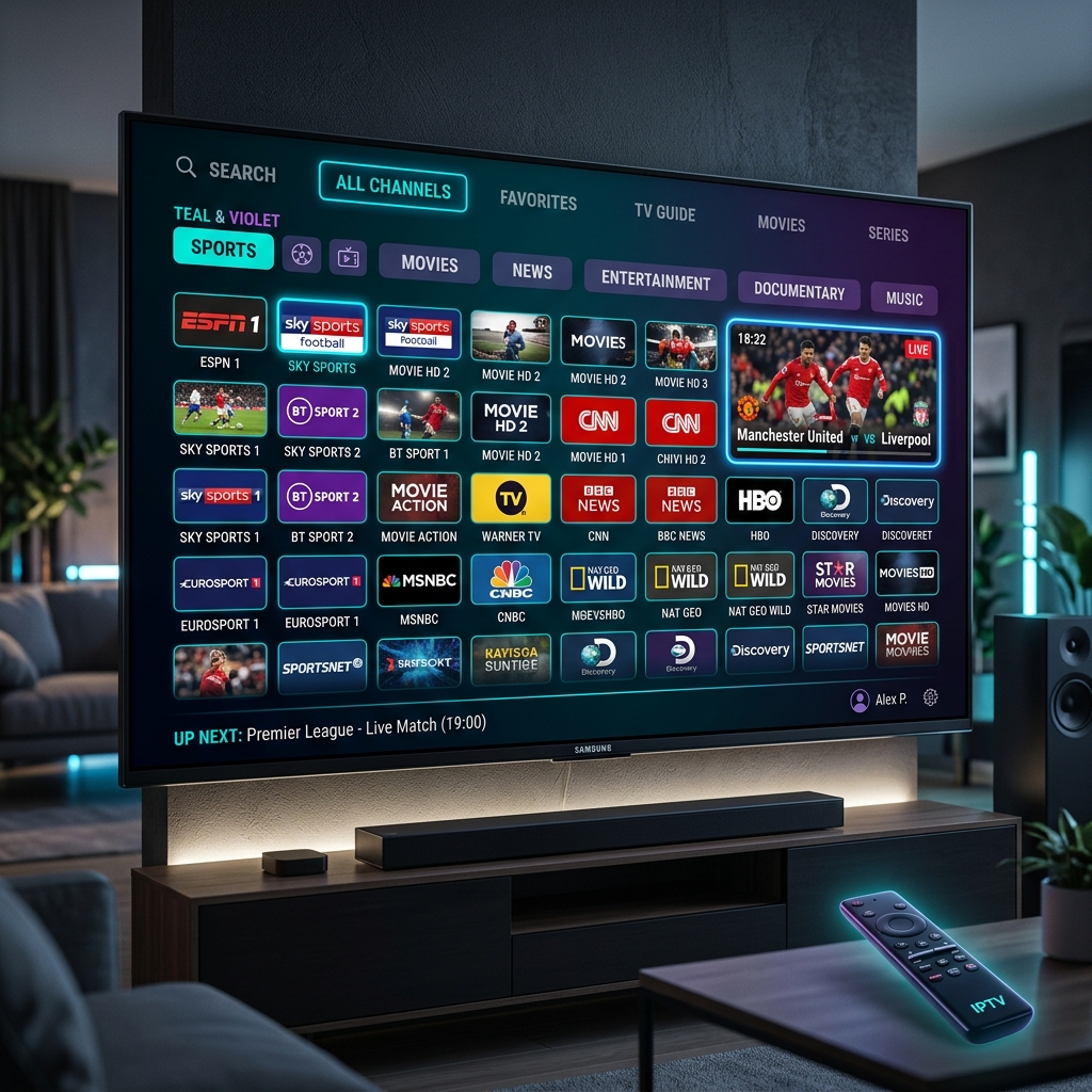 StreamHut IPTV channel grid interface